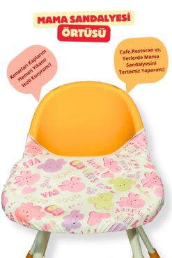 Apronica Mama Sandalyesi Örtüsü Sevimli Ahtapot Baskılı Desen Mama ve Aktivite Önlüğü