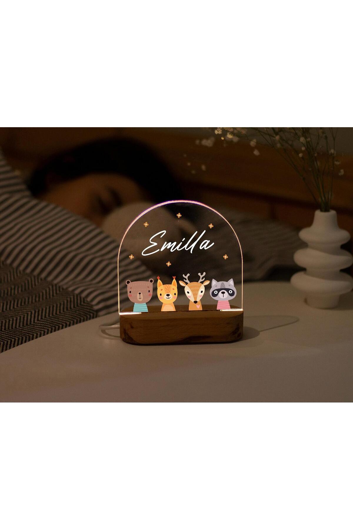 ENCİVA BEBEK ODASI İSME ÖZEL GECE LAMBASI ÇOCUK BEBEK DEKORU HEDİYELİK MODEL2 - Görsel 2