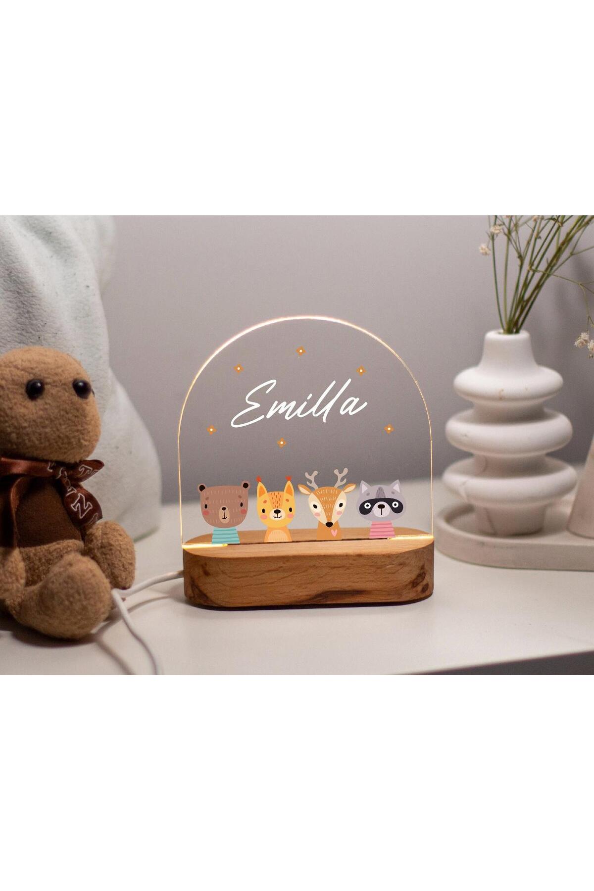 ENCİVA BEBEK ODASI İSME ÖZEL GECE LAMBASI ÇOCUK BEBEK DEKORU HEDİYELİK MODEL2 - Görsel 3