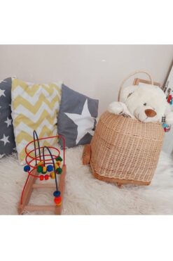 gudelidekor Hasır Bambu Rattan Bebek Çocuk Oyuncak Araba