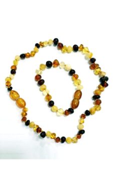 Kehribar Bebek Kolye Bileklik Set