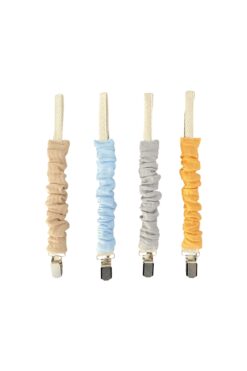 Ari baby textile atelier 4'lü Emzik Askısı - Emzik Zinciri Pamuk  Müslin Kumaş - Ham İplik ve Doğal Müslin Kumaş