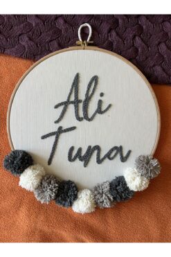 punch passion Bebek kapı süsü, hastane kapı süsü,  30 cm, punch nakışlı, isimli kapı süsü hediyelik-Model: PPVP137