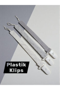 lucky baby Emzik Askısı 3 lü Set Plastik Klipsli Emzik Tutucu %100 Pamuklu Star Seri