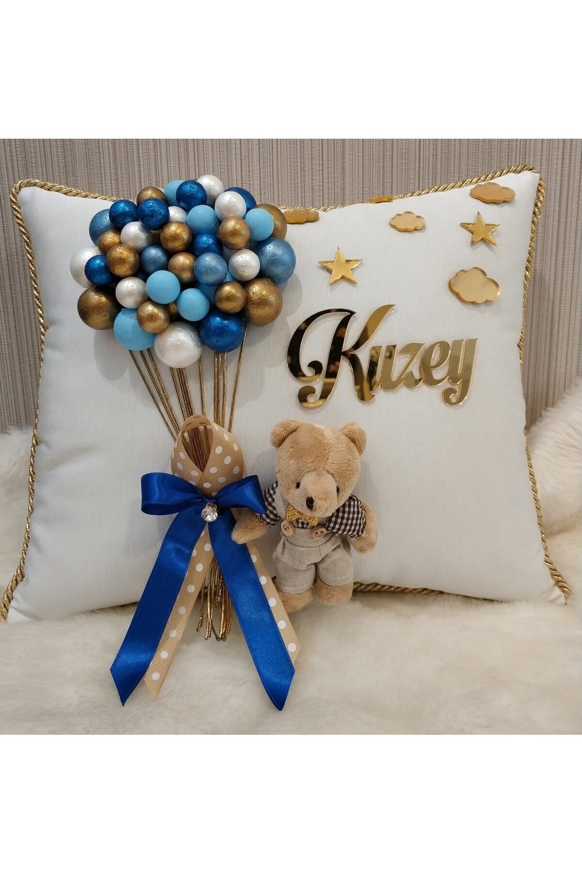 şatafat design Bebek Takı Yastığı Beyaz Gold