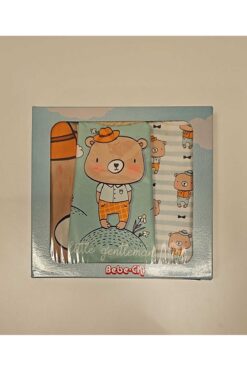 Bebeci Bebek Mama Önlük Erkek 3 lü set Kutulu