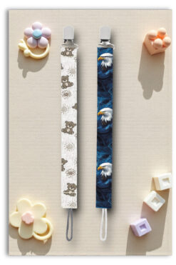 Mia Aurora 2li Set Emzik Askısı Emzik Zinciri Emzik Tutacağı Gri Ayıcık Çiçek Mavi Kartal BYI64079