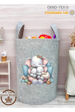 Trend Sizde Unisex Bebek Çocuk Odası Düzenleyici Saklama Kutusu Oyuncak Kirli Sepeti 50x40 Cm