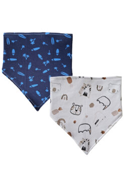 Baby Minik Üçgen Fular Penye Sıvı Geçirmez Salya Ve Mama Önlüğü 2 Adet