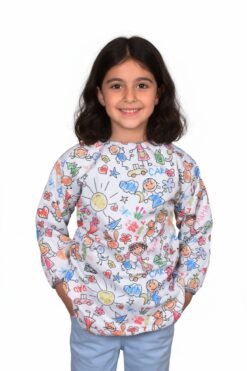 yorni 3-6 Yaş Family Sıvı Geçirmez, Makinede Yıkanabilir, Uzun Kollu Çocuk Faaliyet Aktivite Boyama Önlüğü