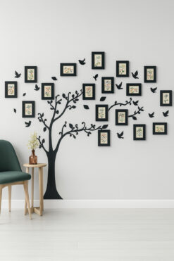 ARSERGROUP Ahşap Soy Ağacı 20 Çerçeveli Siyah Ağaç Çerçeve Dekorasyon Anneler Günü Hediyesi