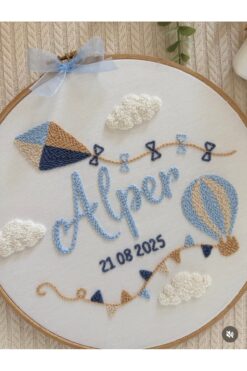 By Sirin Yıldız 25cm-bebek/çocuk Odası İsimli Kapı Süsü/punch Nakış Duvar Panosu/bebek Hediyelik Hastane Kapı Süsü”