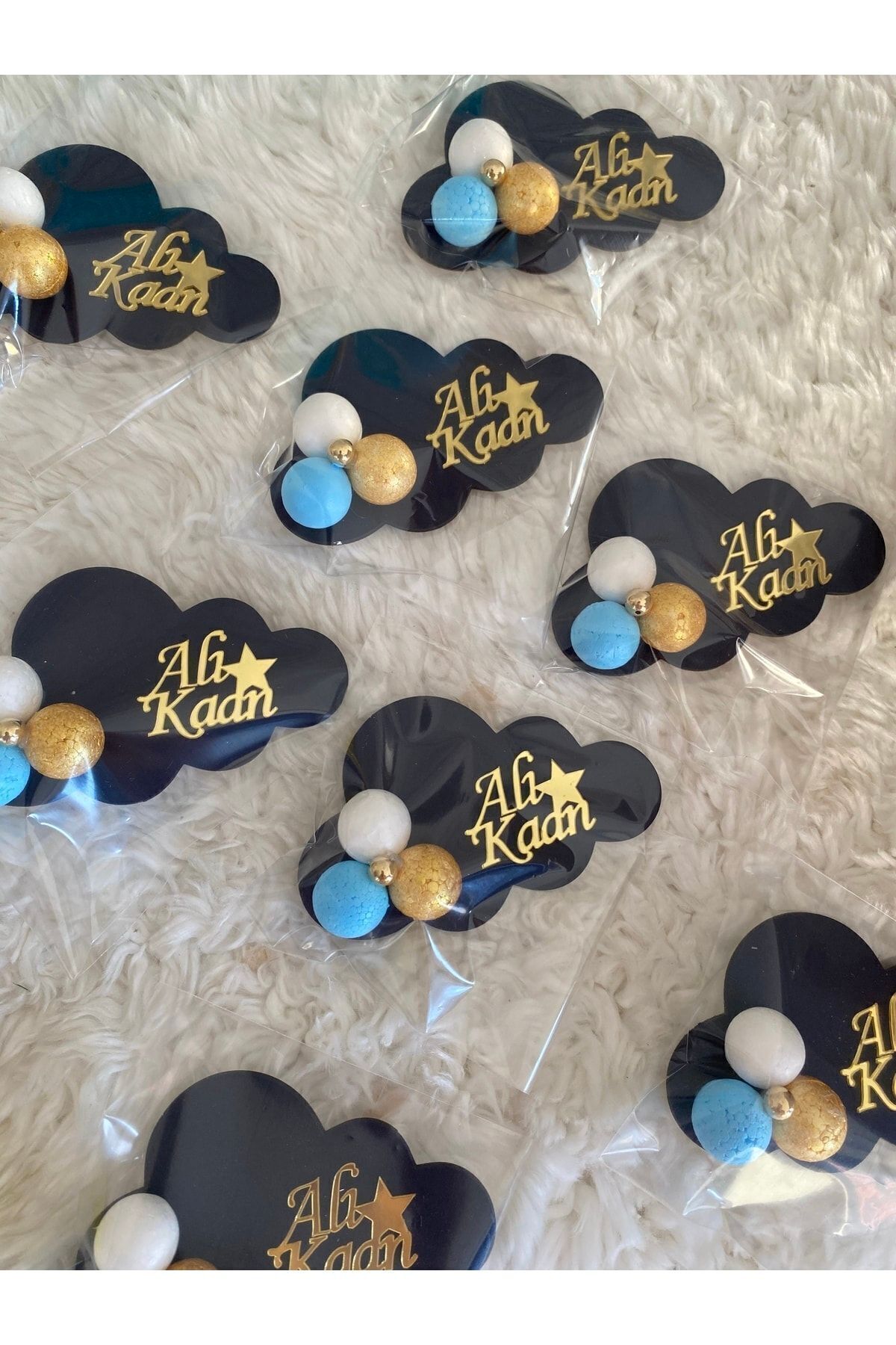 NeşeliAtölyem 5 Adet Bebek Hediyelik Bulut Magnet Bebek Doğum Magneti Hediyelik