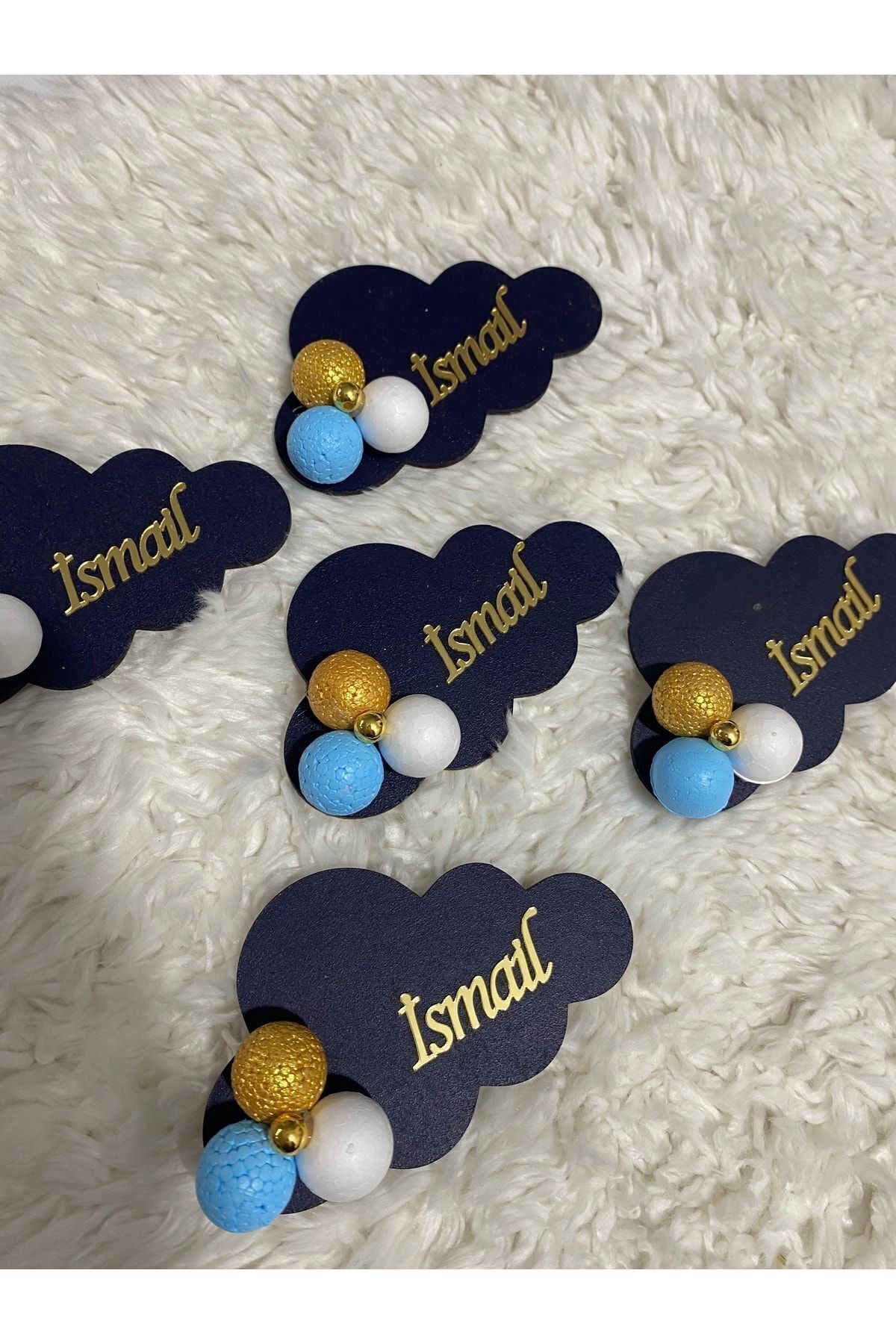 NeşeliAtölyem 5 Adet Bebek Hediyelik Bulut Magnet Bebek Doğum Magneti Hediyelik - Görsel 2