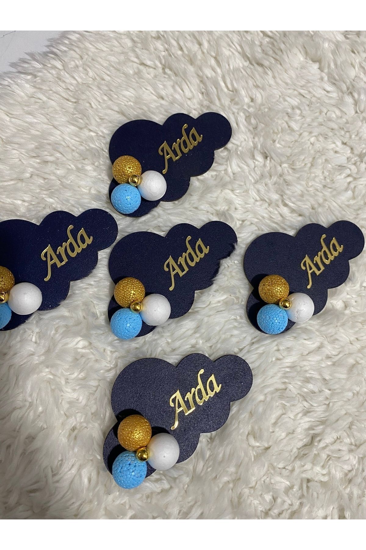 NeşeliAtölyem 5 Adet Bebek Hediyelik Bulut Magnet Bebek Doğum Magneti Hediyelik - Görsel 3