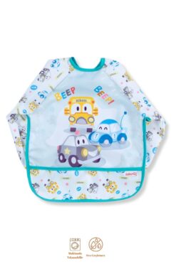 Pico Baby Bebek Araba Desenli Su Geçirmez Uzun Kollu Mama Ve Etkinlik Önlüğü
