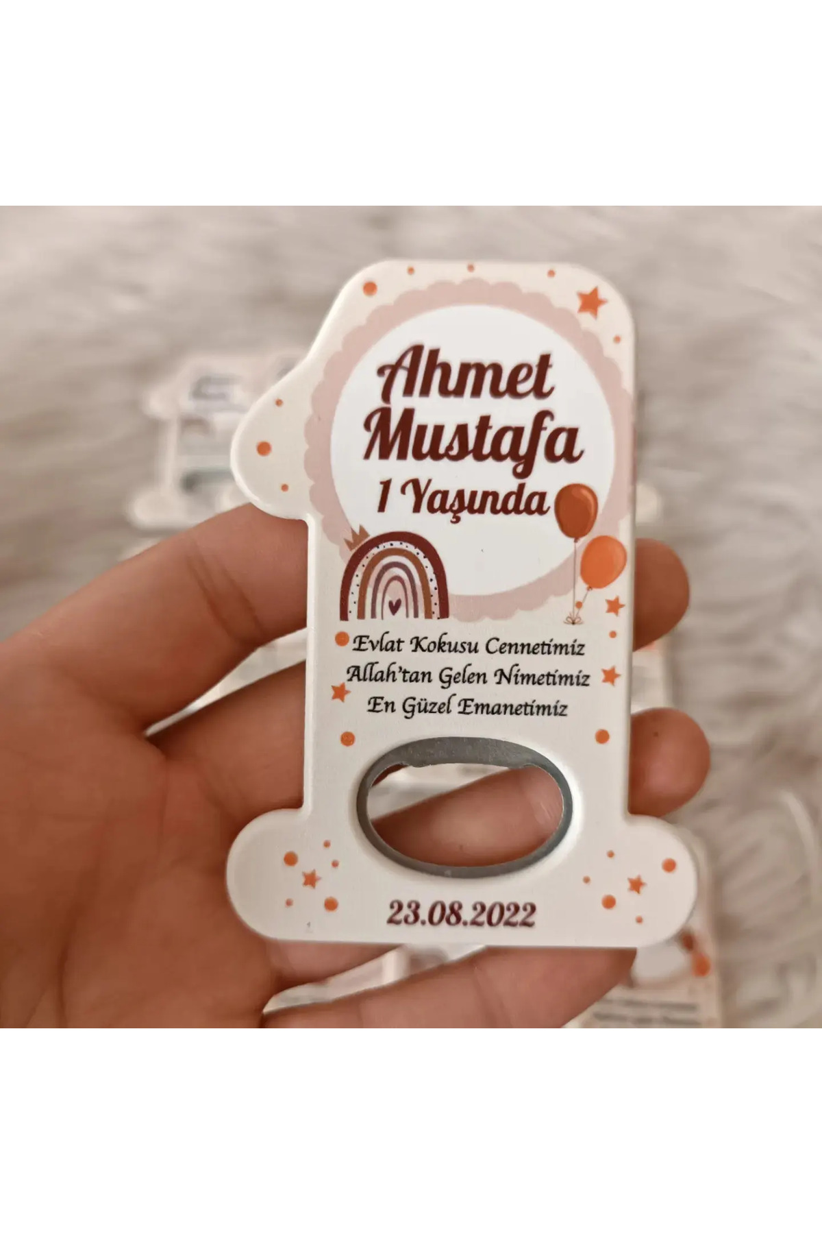 doğrukan 25 Adet Gökkuşağı Konsept 1 yaş Doğum Günü Yenidoğan Magnet Hediyelik