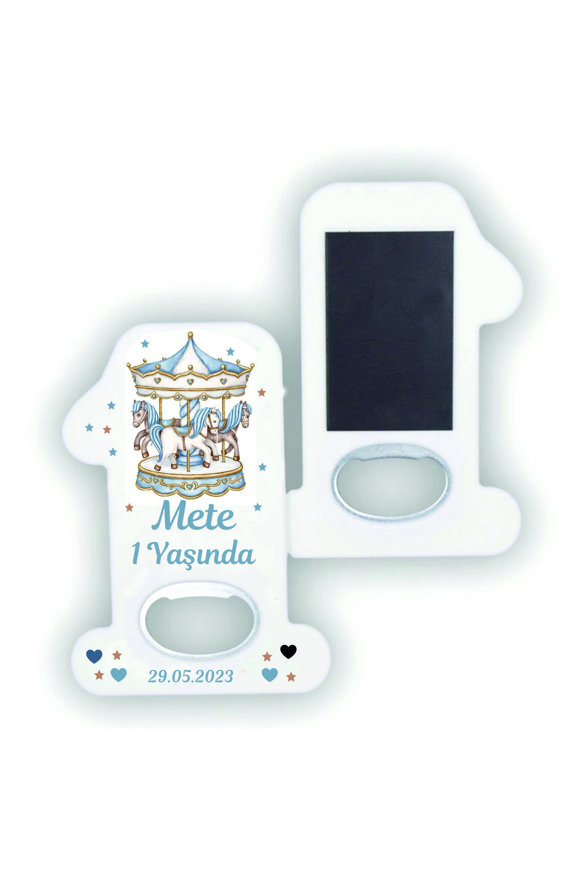 doğrukan 10 adet atlı karınca konsept 1 rakam açacak yenidoğan doğum günü mevlüt magnet hediyelik - Görsel 2