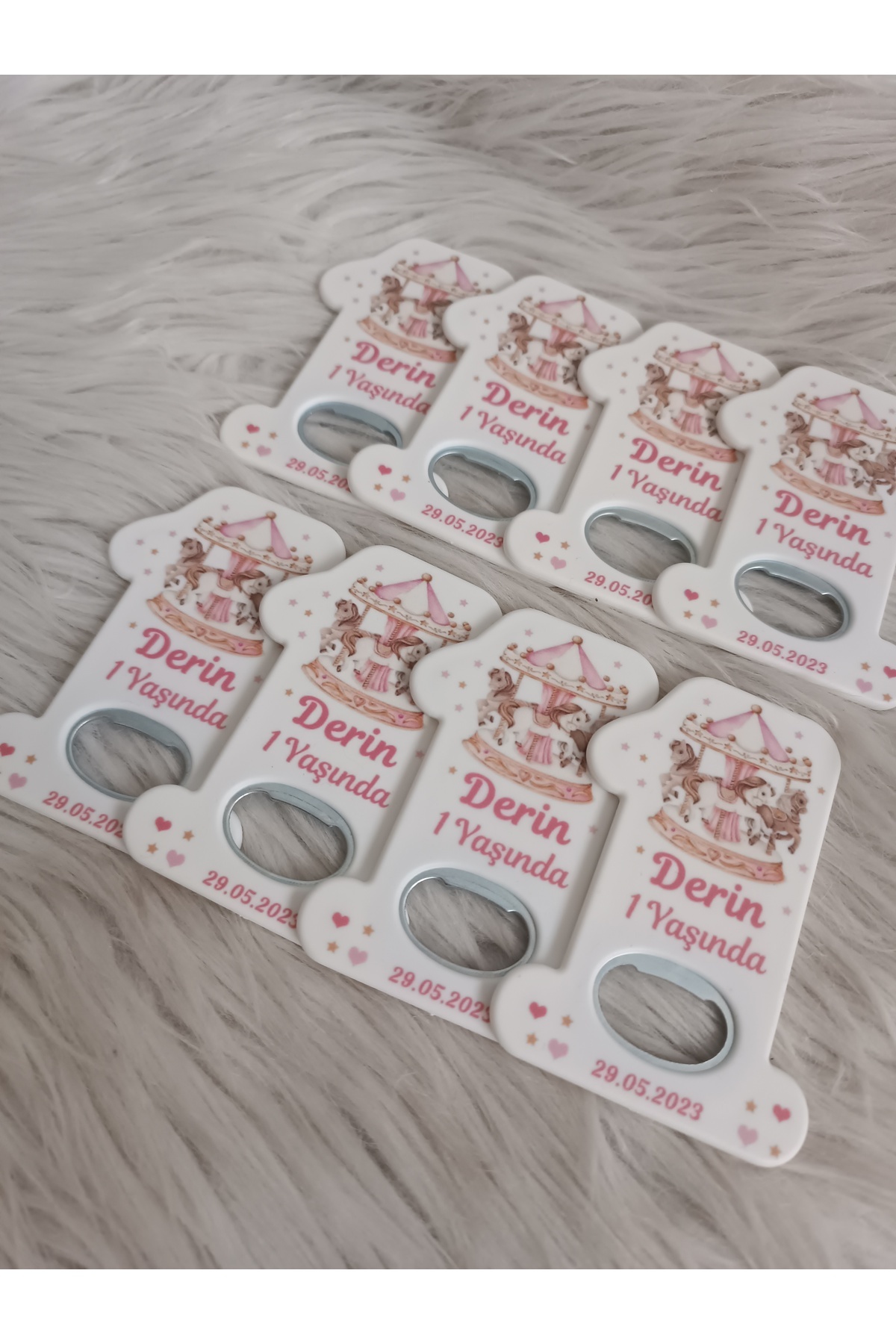 doğrukan 10 adet atlı karınca konsept 1 rakam açacak yenidoğan doğum günü mevlüt magnet hediyelik - Görsel 3