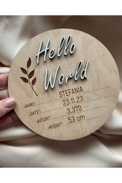 My Kids Room Hello World Doğum Kartı Büyük Boy 15x15 Cm