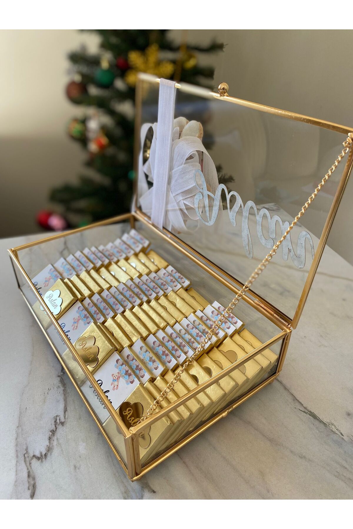 PERİ Bebek Hediyelik Hoşgeldin Bebek Çikolata Kutusu Ayıcıklı Set 70 Adet Çikolata - Görsel 3