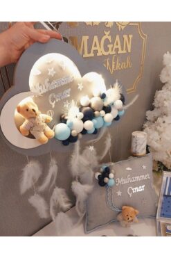 ARMAGAN BEBEK NİKAH ŞEKERİ Bebek Kapı Süsü, Takı Yastığı Bulut Model