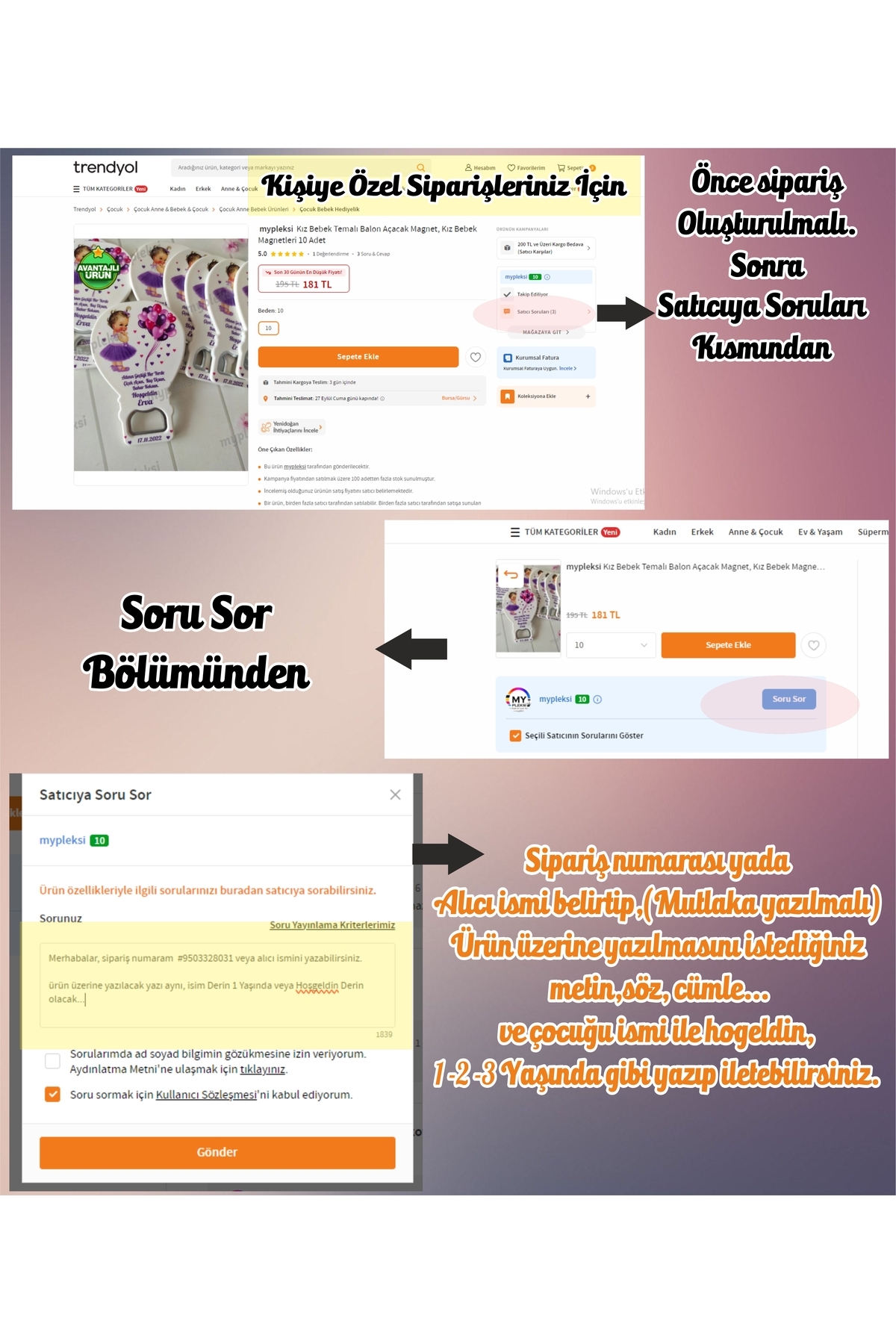 mypleksi İsme Özel Bebek Ayağı Açacak Magnet- Uçak Doğum Günü Magneti - Pilot Bebek Açacak Magnet 10 Adet - Görsel 3