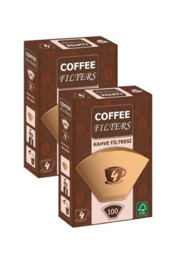 Coffee Filters Coffeo Filters NO4 100 Adet Kahve Filtre Kağıdı x 2 Adet