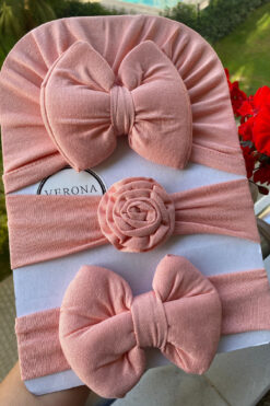 Genel Markalar Kız Bebek Lüz Natural 3lü Toka Takımı Saç Bone Seti Yenidoğan Hediyelik 0-1 yaş