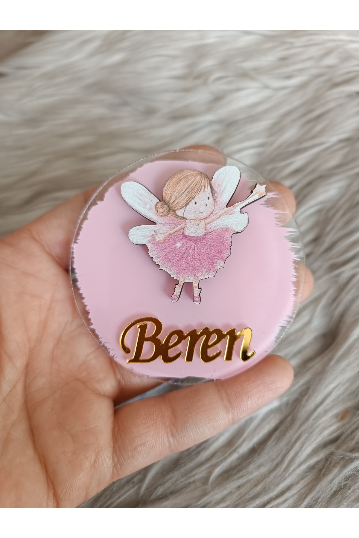 doğrukan Peri Kızı Figürlü Pleksi Yenidoğan Doğum Günü Hediyelik Magnet(10 ADET)