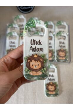 Baykuş Craft Mimarlık 3 Boyutlu Kabartmalı Yeni Doğan Mevlüt Hediyelik Bebek Açacak Magnet-Safari Aslan-toplam 20 Adet