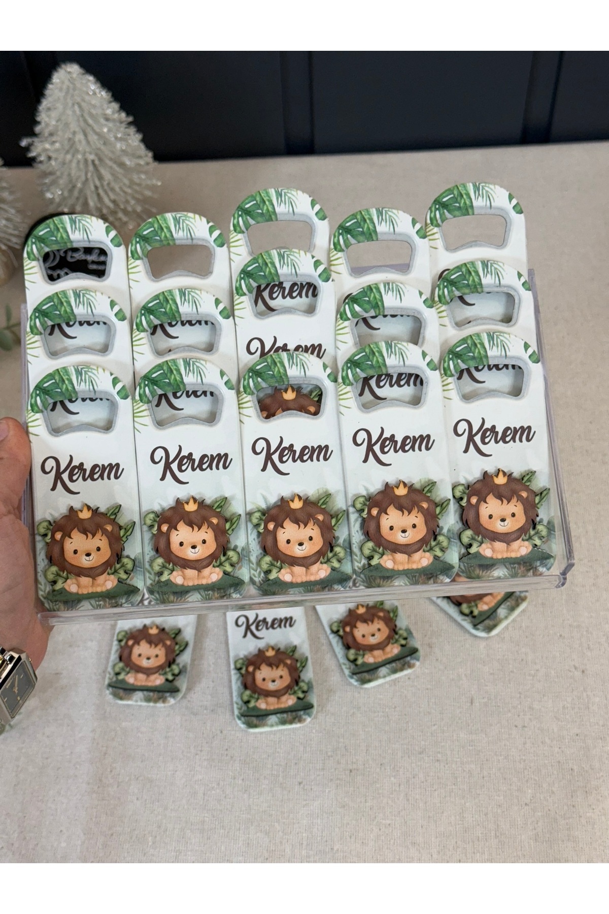 Baykuş Craft Mimarlık 3 Boyutlu Kabartmalı Yeni Doğan Mevlüt Hediyelik Bebek Açacak Magnet-Safari Aslan-toplam 20 Adet - Görsel 2