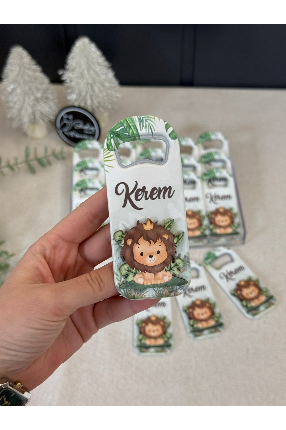 Baykuş Craft Mimarlık 3 Boyutlu Kabartmalı Yeni Doğan Mevlüt Hediyelik Bebek Açacak Magnet-Safari Aslan-toplam 20 Adet - Görsel 3