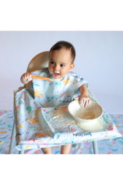 mammam always by your side Denizaltı Kaşifleri Mama Sandalyesi Önlüğü, Kısa Kollu, Su Geçirmez, Leke Tutmaz, 6-30ay