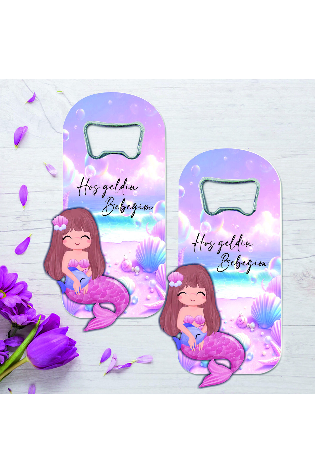 Ege ajans 10 adet kabartmalı denizkızı konsept bebek açacak magnet