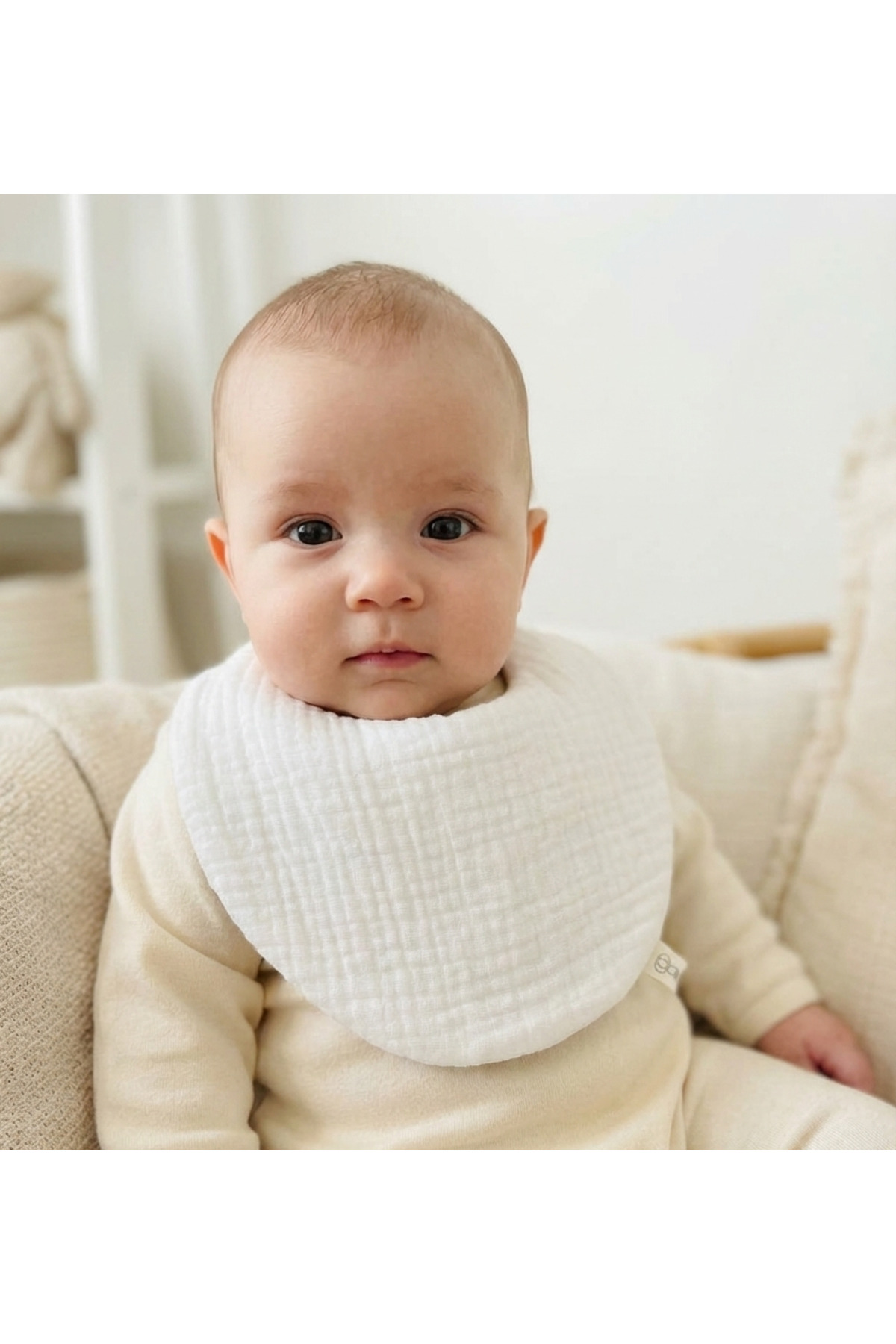 Boho Piccolo Oval 4'lü %100 Pamuk Müslin Bebek Önlüğü / Yakalık / Salya Önlüğü - Görsel 3