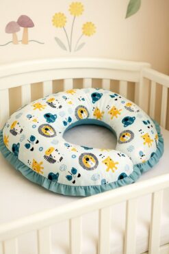 JUNİPERUS Fırfırlı Emzirme Yastığı Ve Destek Minderi Çift Taraflı %100 Pamuk Kumaş