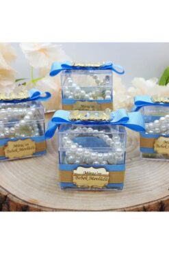 Hayaller Dükkanı 30 Adet Tesbihli Şeffaf Mika Kutu Bebek Mevlüt Şekeri-