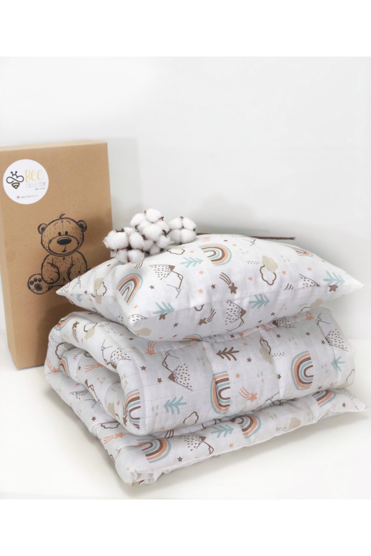 Bee collection Müslin Bebek Yorganı Yastığı