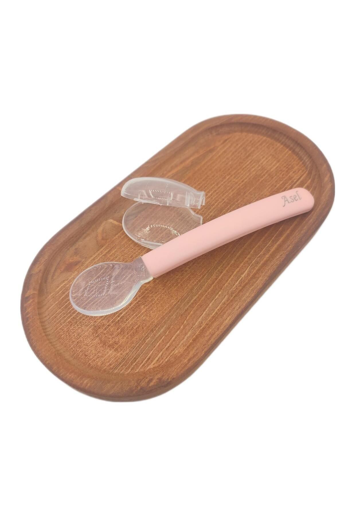 Sahi Aksesuar Kişiye Özel Isimli Pembe Renk Silikon Bebek Mama Kaşığı - 1688 - Görsel 2