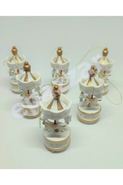 epazzar 12li Ahşap Mini Atlı Karınca Nostaljik El Yapımı Dekoratif Atlı Karınca 12li Süs Krem