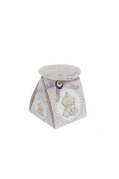 mutlu adım 50 Adet 4x4,5cm Mini Karton Lokumluk Bebekli Demonte