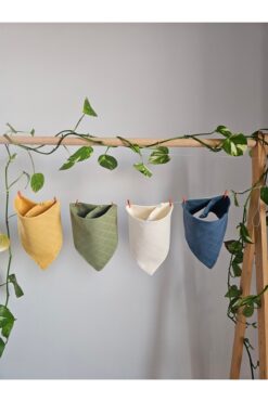 3Baby 4 Adet %100 Organik Pamuk Çift Katlı Iki Çıtçıtlı Müslin Bebek Fular & Salya Önlük