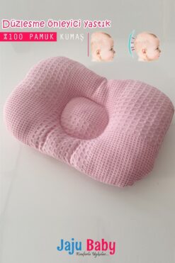 Jaju Baby Pudra Waffle Kumaş Düz Kafa Yastığı Düz Kafa Sendorumu Önleyici Yenidoğan Bebek Yastık