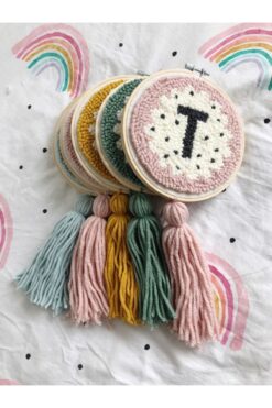 afralya home Bebek/çocuk Odası Isimli Kapı Süsü/punch Nakış Duvar Panosu/bebek Hediyelik Hastane Kapı Süsü 15 Cm