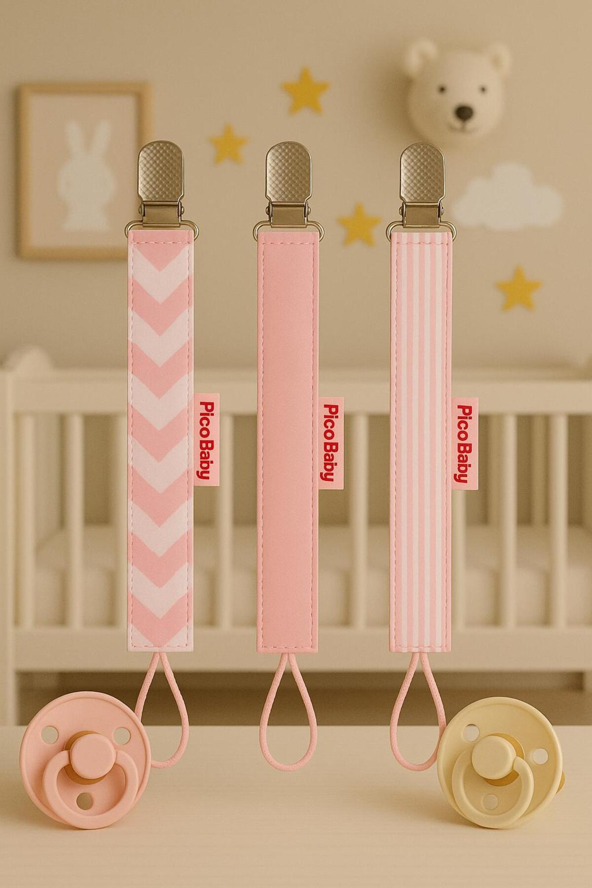 Pico Baby Emzik Askısı - Emzik Zinciri - Emzik Tutacağı 3'lü Set