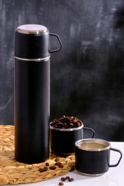 Penguen Paslanmaz Çelik 3 Bardaklı Termos 500ml - 6 Saat Sıcak, 12 Saat Soğuk Tutma Özelliği