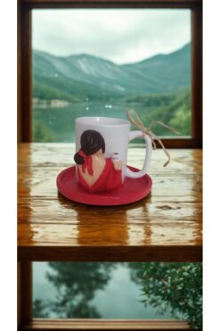 Mavis Türk kahve fincanı kırmızılı kız