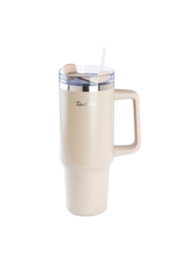 Tantitoni MOVE AÇIK KAHVE PASLANMAZ ÇELİK PİPETLİ TERMOS BARDAK 1.2L