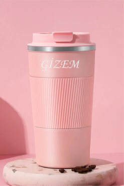 FLYON Kişiye Özel Çift Katmanlı Paslanmaz Çelik 500 Ml Kupa Araç Kahve Çay Termos Bardak -1549